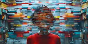 The overwhelming effects of media overload and addiction portrayed through a bursting head. Concept Media Addiction, Information Overload, Digital Overwhelm, Mental Health, Visual Representation